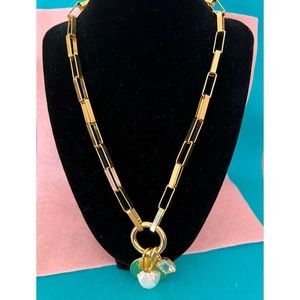 Devon Leigh Goldplate Chain Necklace with 3 charms